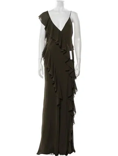 Pre-owned Ronny Kobo V-neck Long Dress W/ Tags In Green
