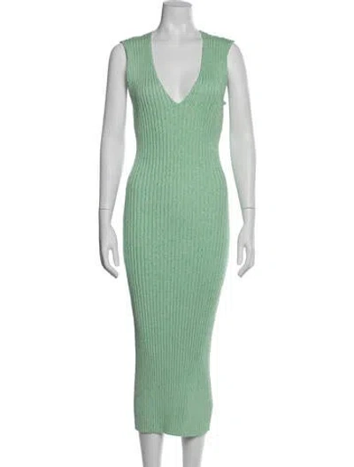 Pre-owned Ronny Kobo V-neck Long Dress W/ Tags In Green