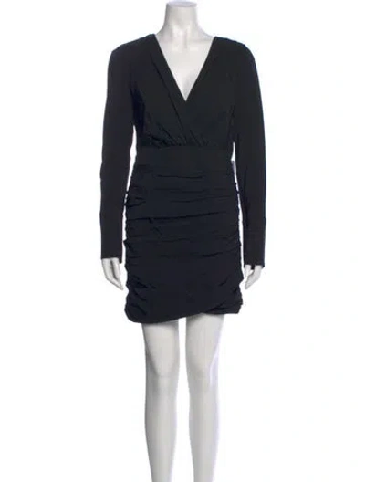 Pre-owned Ronny Kobo V-neck Mini Dress In Black