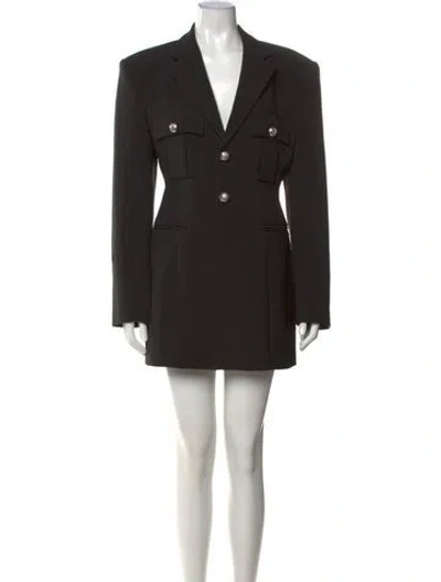 Pre-owned Ronny Kobo V-neck Mini Dress In Black