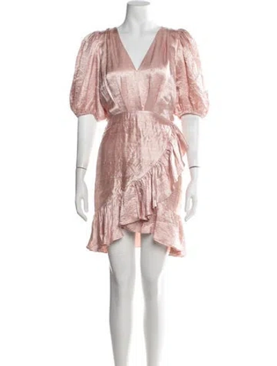 Pre-owned Ronny Kobo V-neck Mini Dress In Pink