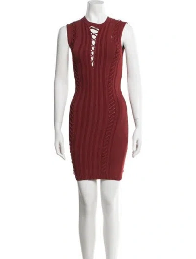 Pre-owned Ronny Kobo V-neck Mini Dress In Red