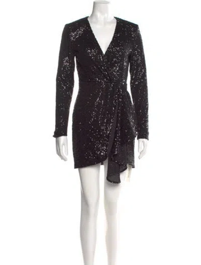 Pre-owned Ronny Kobo V-neck Mini Dress W/ Tags In Black