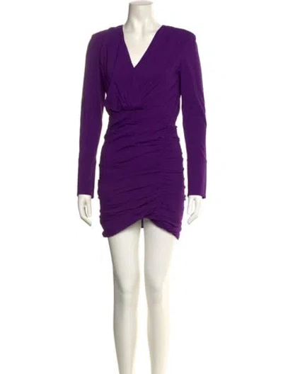 Pre-owned Ronny Kobo V-neck Mini Dress W/ Tags In Purple