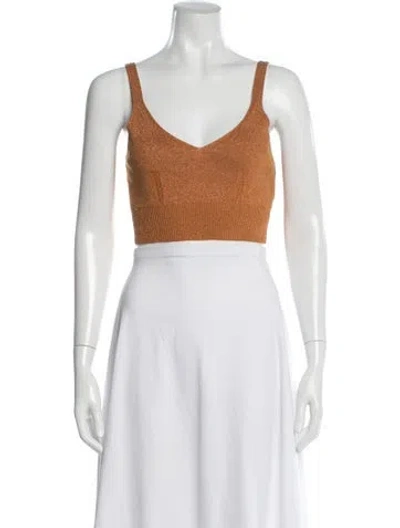 Pre-owned Ronny Kobo V-neck Sleeveless Crop Top