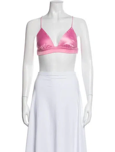 Pre-owned Ronny Kobo V-neck Sleeveless Sports Bra W/ Tags In White