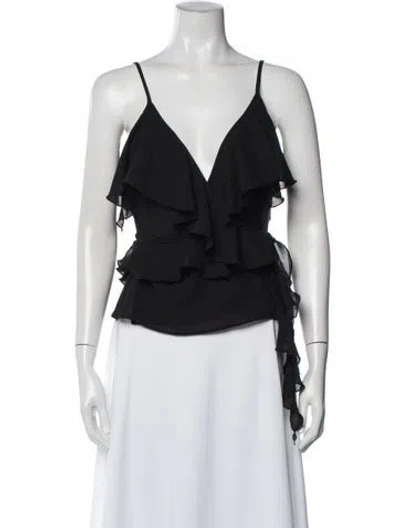 Pre-owned Ronny Kobo V-neck Sleeveless Top In Black