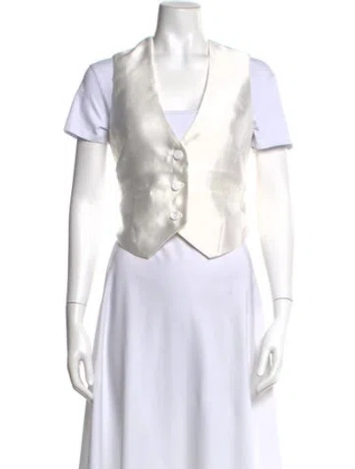 Pre-owned Ronny Kobo V-neck Sleeveless Top W/ Tags In White