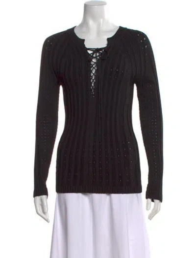 Pre-owned Ronny Kobo V-neck Sweater In Black