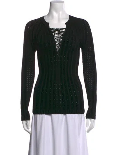 Pre-owned Ronny Kobo V-neck Sweater In Black