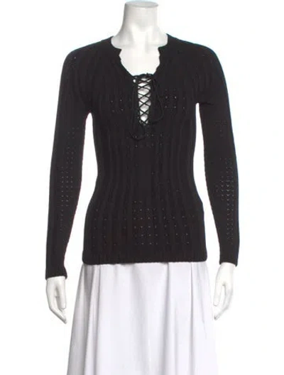 Pre-owned Ronny Kobo V-neck Sweater In Black