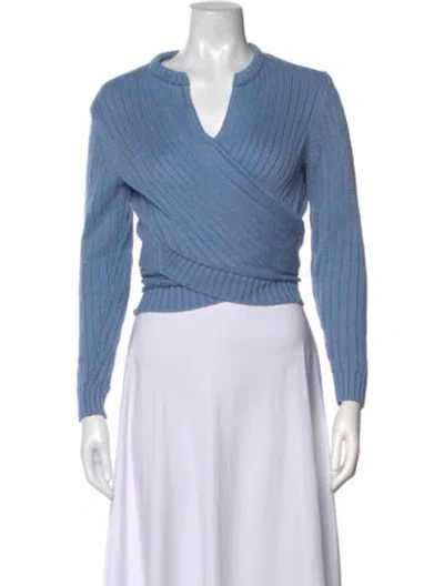Pre-owned Ronny Kobo V-neck Sweater In Blue