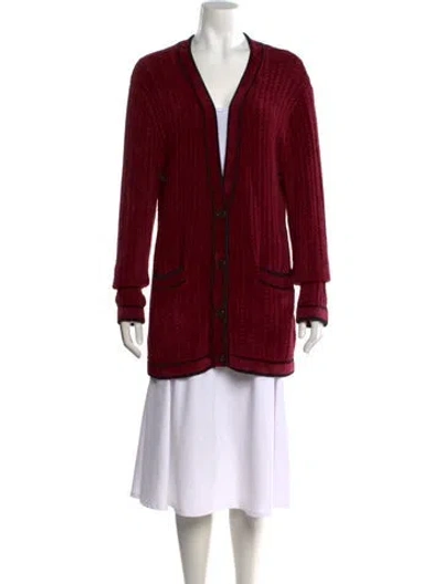 Pre-owned Ronny Kobo V-neck Sweater In Burgundy