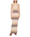Ronny Kobo Vuolo Wavy Knit Dress In Brown