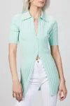 Ronny Kobo Waverly Knit Top In Mint In Multi