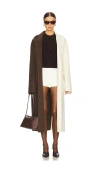 Ronny Kobo Wendalin Bi-colored Tailored Coat In Chocolate Brown Ivory In Brown