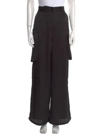Pre-owned Ronny Kobo Wide Leg Pants In Black