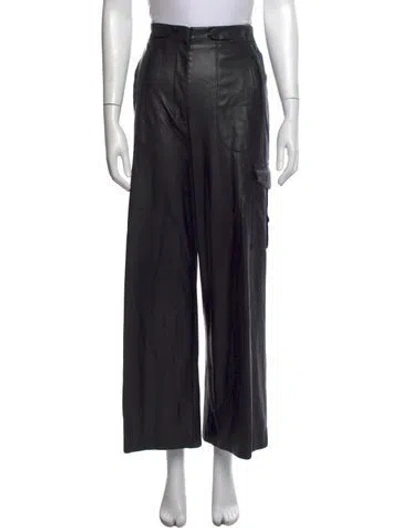 Pre-owned Ronny Kobo Wide Leg Pants In Black