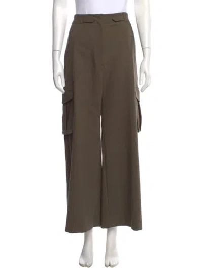 Pre-owned Ronny Kobo Wide Leg Pants In Green