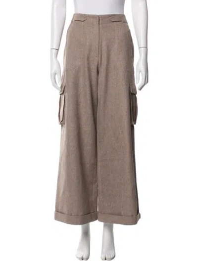 Pre-owned Ronny Kobo Wide Leg Pants In Neutrals