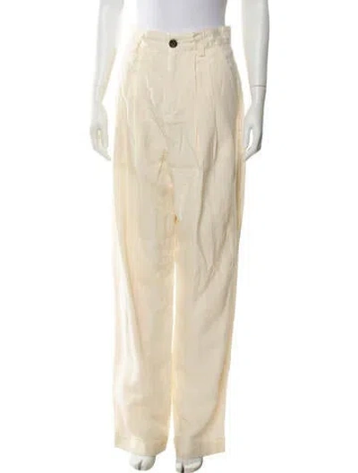 Pre-owned Ronny Kobo Wide Leg Pants In Neutrals