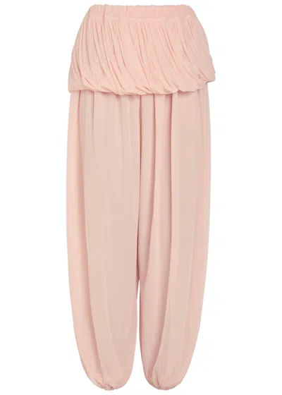 Ronny Kobo Willa Draped Tissue Jersey Balloon Trousers In Pink
