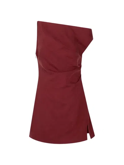 Ronny Kobo Winnie One-shoulder Mini Dress In Red