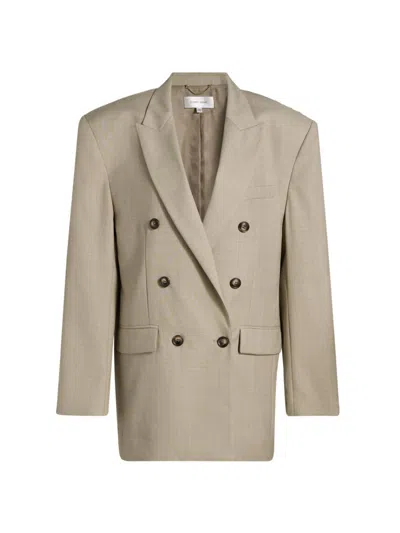 Ronny Kobo Women's 1988 Double-breasted Wool-blend Blazer In Brown