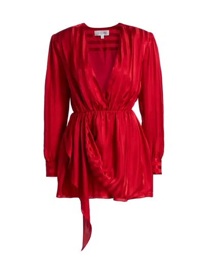 Ronny Kobo Women's Abigail Striped Drape Minidress In Red