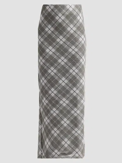 Ronny Kobo Azana Plaid-print Mesh Maxi Skirt In Multi