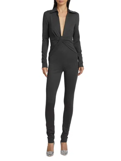 Ronny Kobo Women's Beco Ponté Knit Catsuit In Charcoal