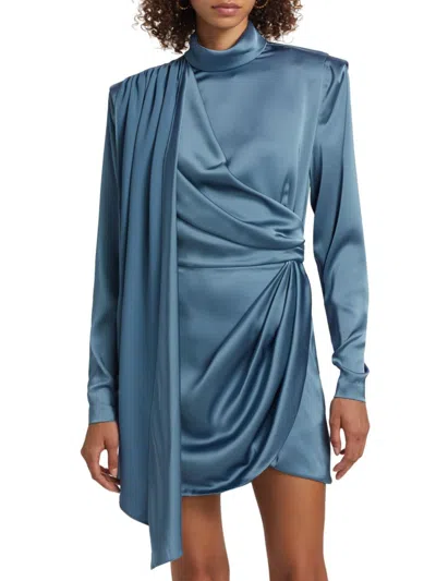 Ronny Kobo Women's Bianca Satin Ruched Minidress In Multi