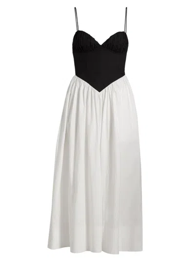 Ronny Kobo Women's Carmine Cotton Fit & Flare Midi-dress In Black