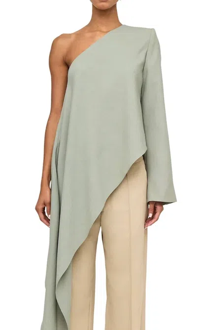 Ronny Kobo Women's Cassidy Wool-blend Asymmetric One-shoulder Top In Green