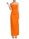 Ronny Kobo Women's Clark Linen Blend Sheath Maxi Dress In Orange