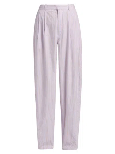 Ronny Kobo Women's Davika Striped Cotton Tapered-leg Pants In Multi