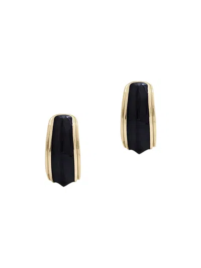 Ronny Kobo Women's Derek 14k-gold-plated & Tiger's Eye Ear Cuffs In Black