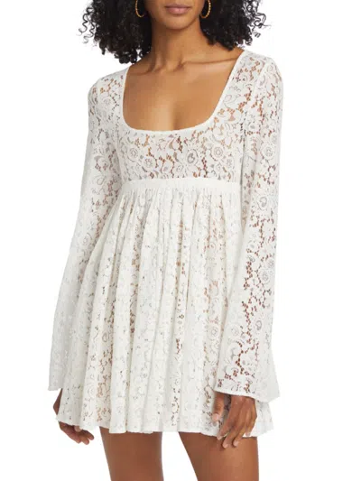 Ronny Kobo Women's Dottie Lace Minidress In White