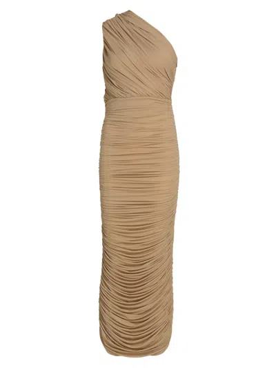 Ronny Kobo Women's Emina One-shoulder Ruched Midi-dress In Brown