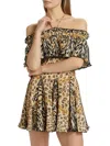 Ronny Kobo Women's Esmi Leopard Off-the-shoulder Minidress In Animal Print