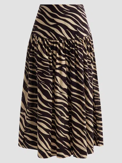 Ronny Kobo Women's Feyre Zebra Stripe Drop Waist Skirt In Multi