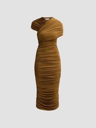 Ronny Kobo Women's Janel Ruched Midi Dress In Tapenade