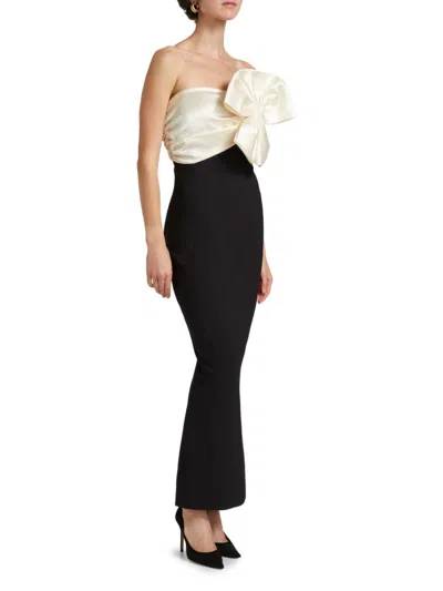 Ronny Kobo Women's Kane Satin Bow Column Cocktail Dress In Multi