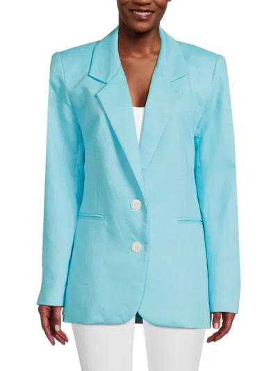 Ronny Kobo Women's Klover Oversized Linen Blazer In Maya Blue