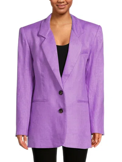 Ronny Kobo Women's Klover Oversized Linen Blazer In Purple