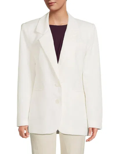 Ronny Kobo Women's Klover Oversized Linen Blazer In White