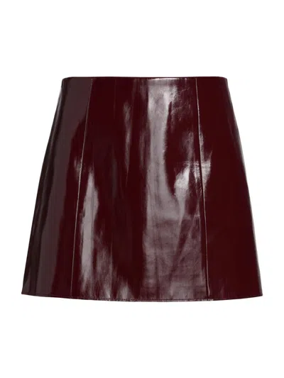 Ronny Kobo Women's Knox Faux Leather Miniskirt In Burgundy