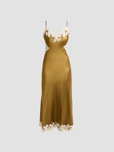 Ronny Kobo Women's Lalita Stretch-silk A-line Midi Dress In Ochre