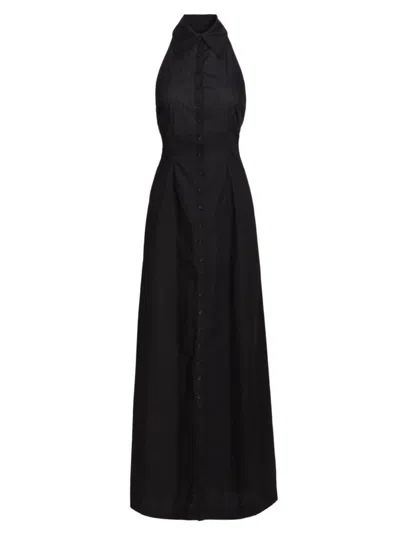 Ronny Kobo Women's Layton Sleeveless Maxi Shirtdress In Black