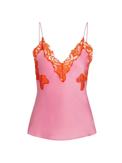 Ronny Kobo Women's Lilly Lace Cami In Carnation Orange
